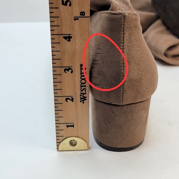 Steve Madden Carli Boots 8.5M Suede Over Knee Zip 2" Block Heel Carmel Dressy - Picture 12 of 12